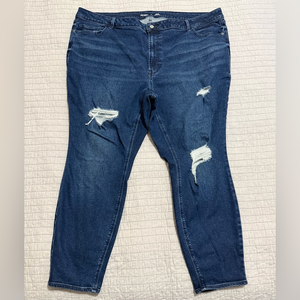 Old Navy Mid Rise Rockstar Super Skinny Ripped Jeans Size 26 Amyris Wash 733933